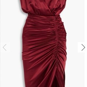 Veronica Beard Deep Burgundy Asymmetrical Dress
